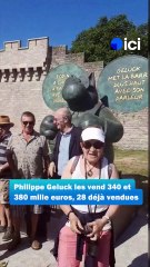 Philippe Geluck rencontre le public à Guérande où il expose ses Chats en bronze pour l'été