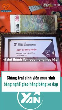 Chàng trai shipper mưu sinh bằng chiếc xe đạp