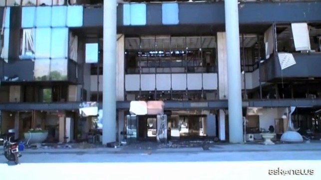 Quel che resta della tv di stato iraniana distrutta dai rai israeliani