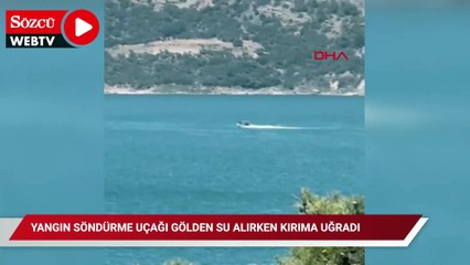 Yangın söndürme uçağı göle düştü
