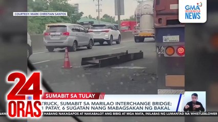 Truck, sumabit sa Marilao Interchange Bridge; 1 patay, 6 sugatan nang mabagsakan ng bakal | 24 Oras