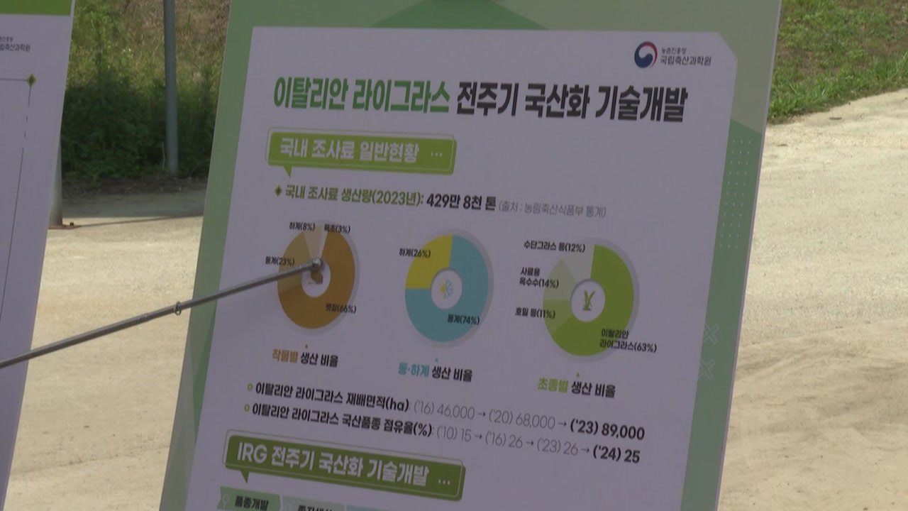 [녹색] '이탈리안 라이그라스' 종자 대량 건조기술 현장 시연 / YTN