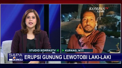 Pantauan Kondisi Erupsi Gunung Lewotobi Laki-Laki dari Kupang pada Malam Hari (19/06/2025)