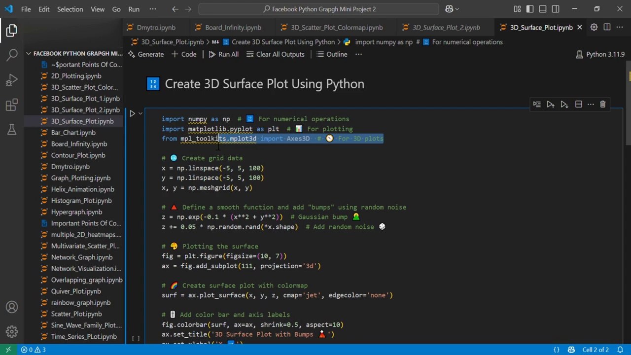 🔢 Create 3D Surface Plot Using Python