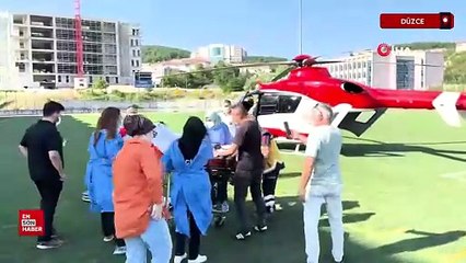 Düzce’de hava ambulansı 24 yaşındaki genç kız için havalandı
