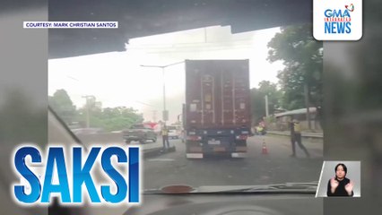 NLEX, pinagpapaliwanag kung bakit 'di sila dapat patawan ng parusa kaugnay sa sumabit na truck sa Marilao Bridge kahapon | Saksi
