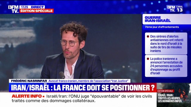 Conflit Iran/Israël: Il n'y a pas de guerre propre , réagit Frédéric Nasrinfar, l'avocat de Cécile Kohler, alsacienne retenue en otage en Iran
