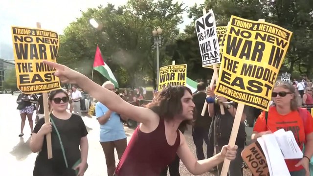Anti-War Protesters Rally Outside White House Over Iran-Israel Tensions