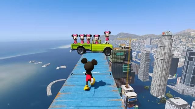 GTA 5 Mickey Mouse vs Minnie Mouse Water Ragdolls & Fails Ep.8 [Euphoria Physics]