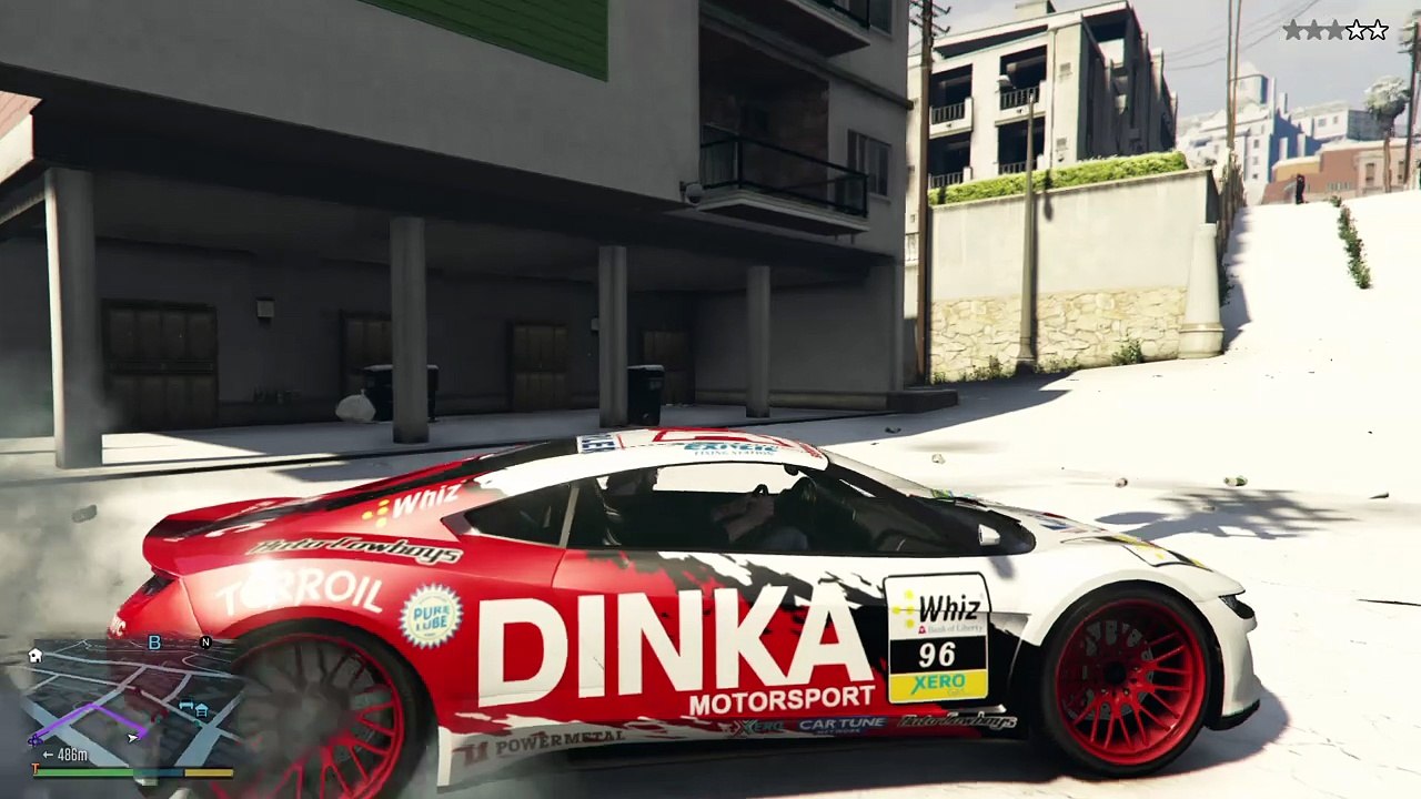 GTA 5 testing tricks, weapons, and cars PS4