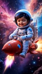 "Mini Astronaut’s Rocket Ride Through the Galaxy – Cutest Space Adventure Ever!"
