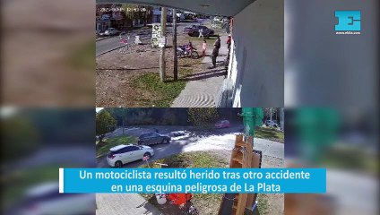 Un motociclista resultó herido tras otro accidente en una esquina peligrosa de La Plata