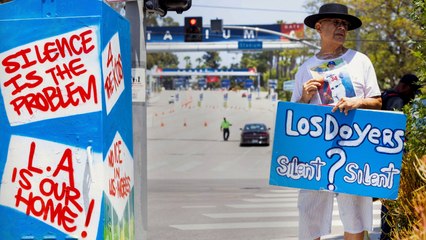 Protestas en el estadio de los Dodgers