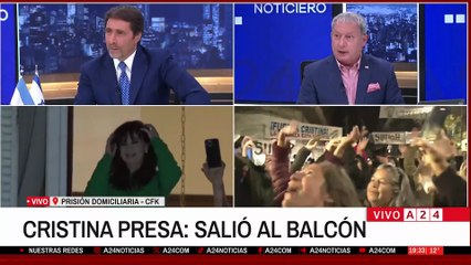 Cristina Fernández de Kirchner salió al balcón a saludar a los militantes