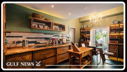 Inside Million Dollar Listing star's Dubai villa: 300-year-old oak tree kitchen, outdoor gym and pizza pit in The Lakes