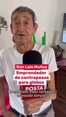 Don Lalo emprende negocio de soportes de yeso para globos en Escobedo