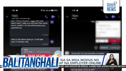 PAOCC - Task scam, isa sa mga modus ng mga nagpapanggap na employer online | Balitanghali