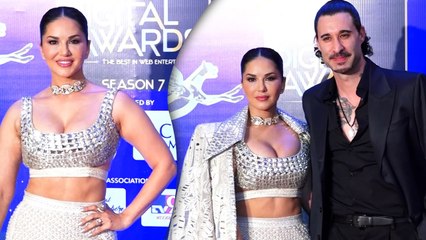 Canadian-American Actress Sunny Leone & Husband Daniel Weber Stuns At IWMBuzz Digital Awards Night!