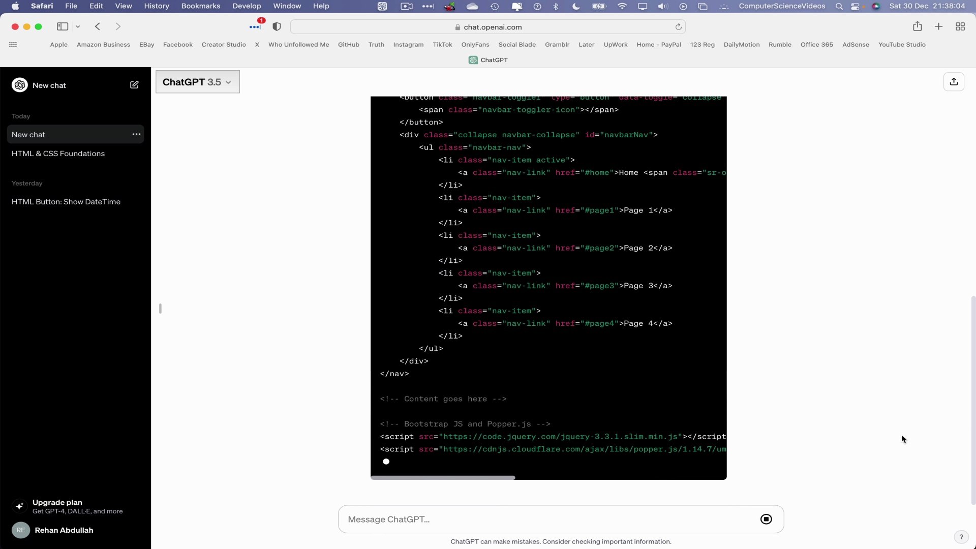 ⁣How to CODE a Bootstrap Navigation Menu Using ChatGPT On a Mac Computer - Basic Tutorial | New