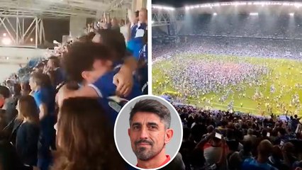 Real Oviedo: Afición celebra la victoria y el ascenso del equipo de Paunivoc a Privera División