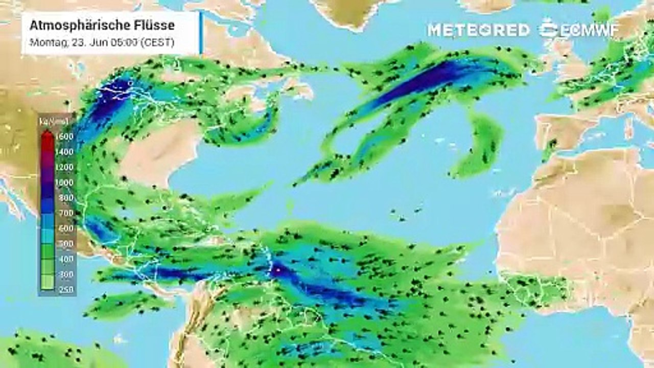 Atmosphärischer Fluss: Feuchtezufuhr und Gewitterpotenzial über Deutschland in der Vorhersage