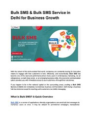 Bulk SMS & Bulk SMS Service in Delhi for Business Growth