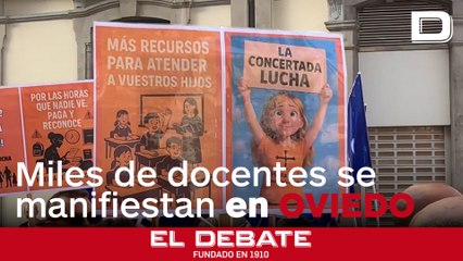 Miles de docentes de la concertada se manifiestan en Oviedo contra la «discriminación»