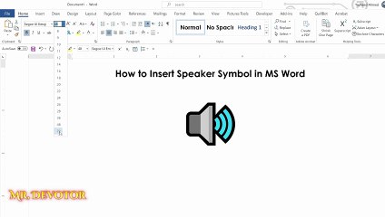 How to Insert Speaker Symbol in MS Word