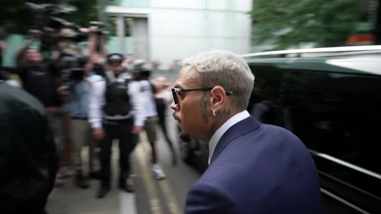 Chris Brown appears at court for bottle attack charge