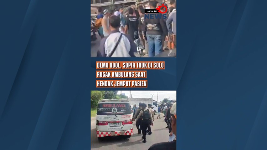 Demo ODOL, Sopir Truk di Solo Rusak Ambulans Saat Hendak Jemput Pasien