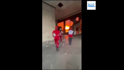 شاهد اللحظات الأولى لآثار القصف الإسرائيلي لمقرّ التلفزيون الرسمي في طهران