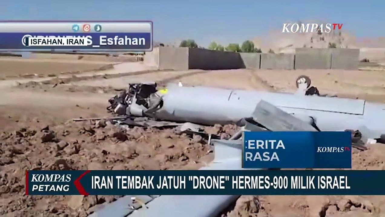 Hancur! Rudal Iran Tembak Jatuh Drone Hermes-900 Israel