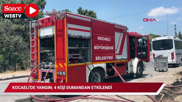 Kocaeli'de yangın; 4 kişi dumandan etkilendi