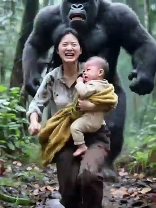 Brave Mom vs Gorilla! Cat Saves Baby in Shocking Twist || Monkey || Baby || Viral Model
