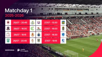 Pro League: Charleroi débutera contre OHL, Saint-Trond et La Louvière