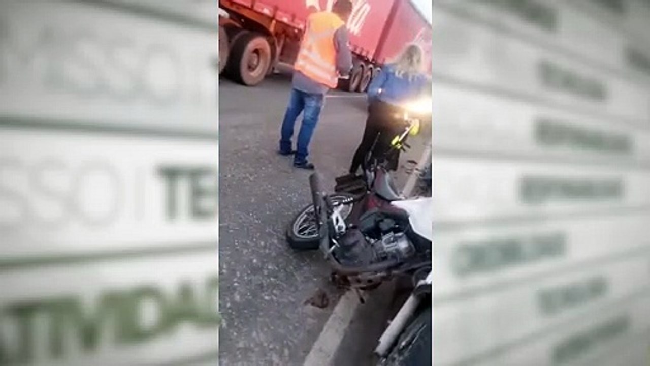 motoqueiro sofre acidente no elevado do Entroncamento