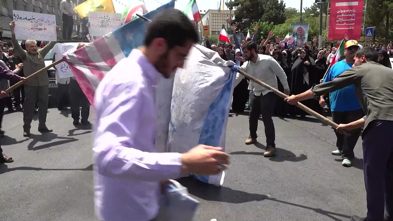 Iranians in Tehran protest against Israel