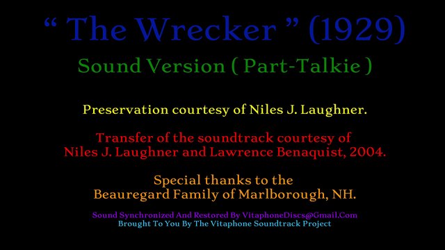 Tiffany-Stahl Tiffany-Tone Film Wrecker 1929 Part-Talkie - Restored Sound From Vitaphone Discs