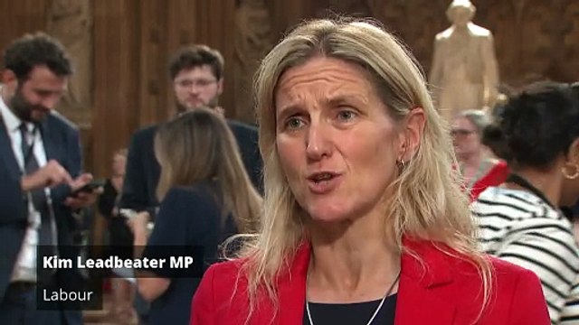 Kim Leadbeater reacts as assisted dying bill passes