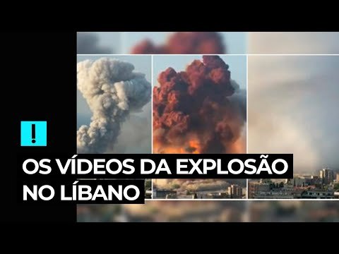 Os vídeos da dupla explosão em Beirute, no Líbano