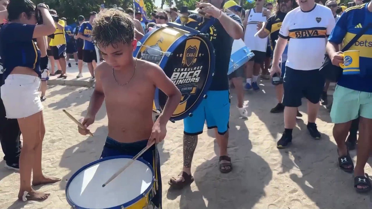 Los hinchas de Boca llenan Miami Beach antes de jugar ante el Bayern