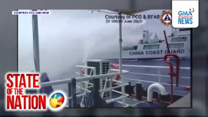 Barko ng Pilipinas, muling ginamitan ng water cannon ng China sa Bajo De Masinloc | SONA