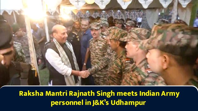 Raksha Mantri Rajnath Singh meets Indian Army personnel in J&K’s Udhampur