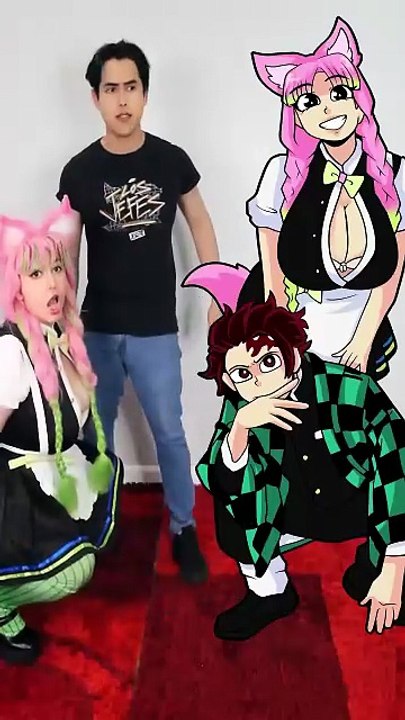 MITSURI X TANJIRO 2D VS 3D 🌸 #cosplay