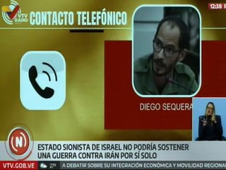 Analista Diego Sequera considera inviable que Israel aguante dos semanas más por sí solo