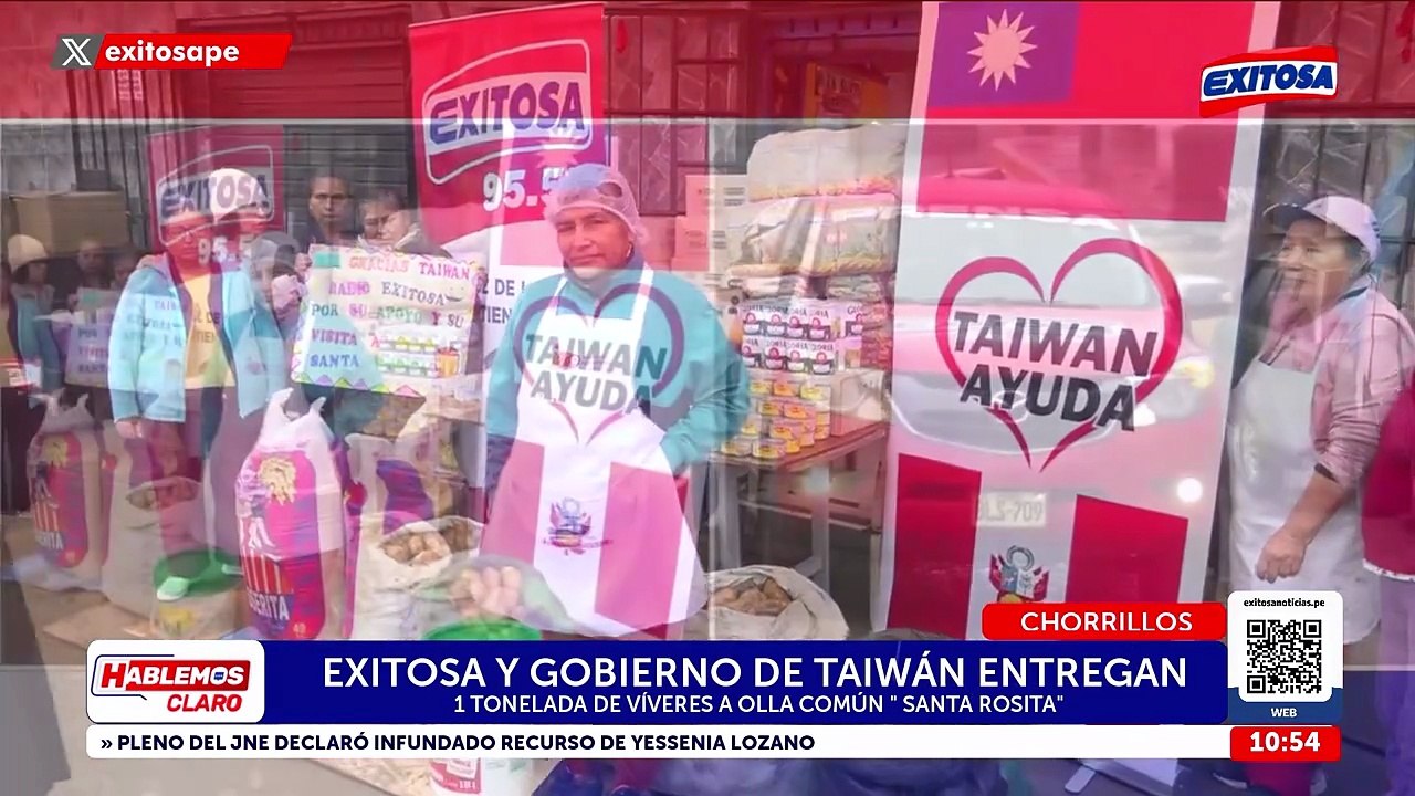 Chorrillos: Exitosa y Gobierno de Taiwán entregan una tonelada de víveres a olla común “Santa Rosita”