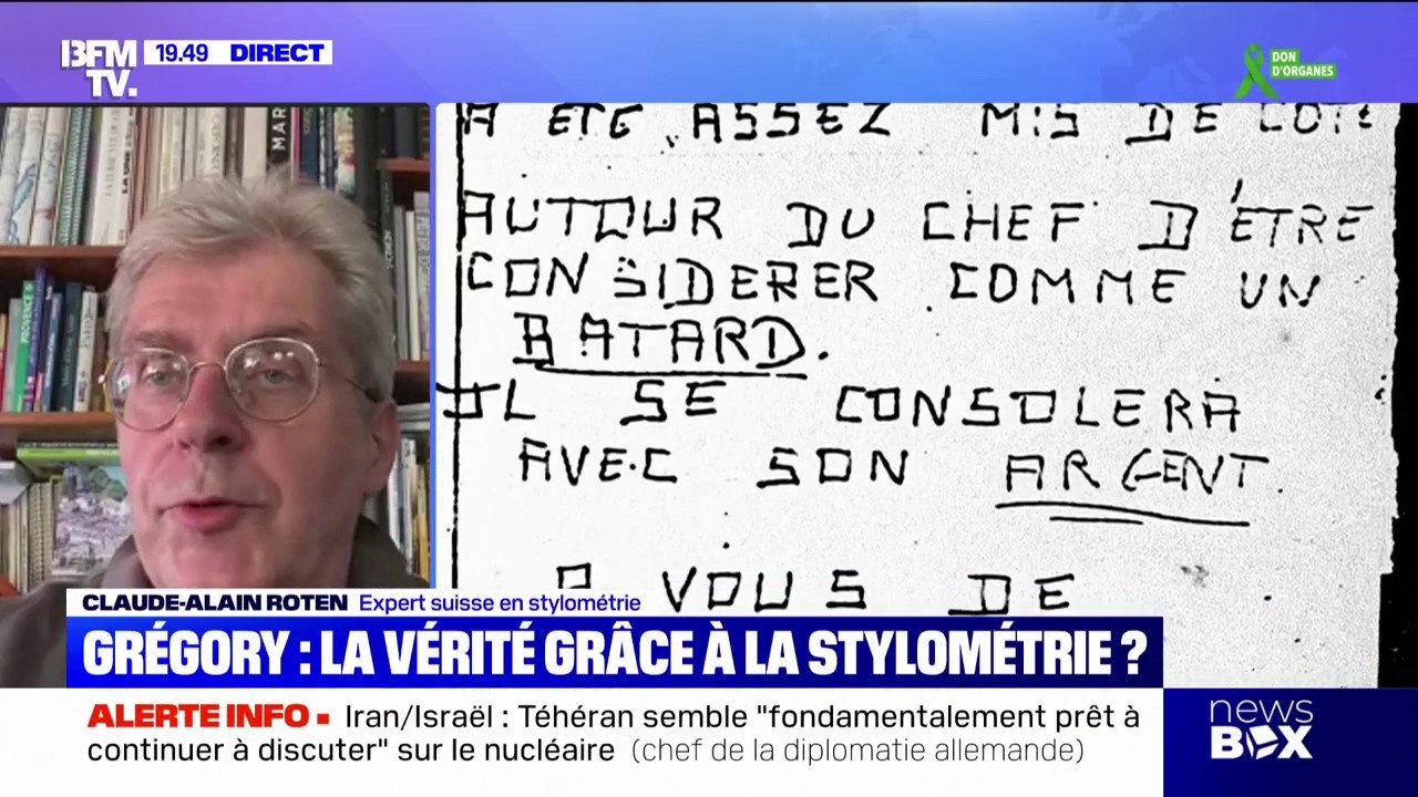 Affaire Grégory/Stylométrie: "C'est une nouvelle technologie dans cette affaire", analyse Claude-Alain Roten, l'expert qui a analysé les lettres des corbeaux