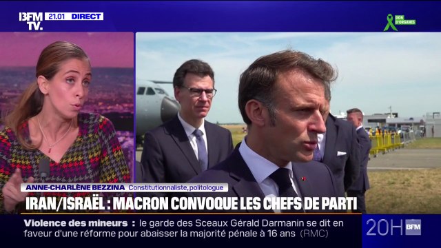 LE CHOIX D'ANNE-CHARLÈNE - Iran/Israël: Emmanuel Macron annonce un débat au Parlement et une rencontre avec les chefs de partis