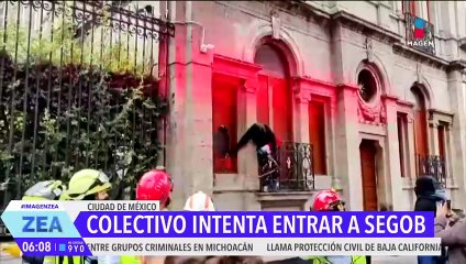 Colectivo feminista intenta ingresar a la Secretaría de Gobernación