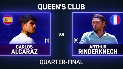 Alcaraz overcomes Rinderknech to reach Queen's semis